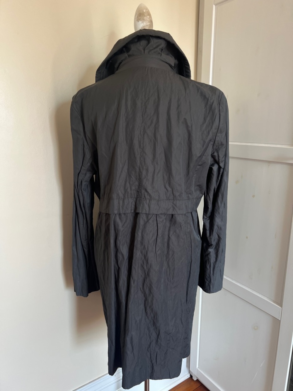 LOFT Charcoal Grey Metallic Trench Coat | Size 14 Gently Used - Picture 6 of 10